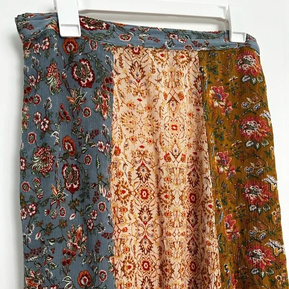 Bohemian Floral Patchwork Midi Skirt - Picture 2 of 9